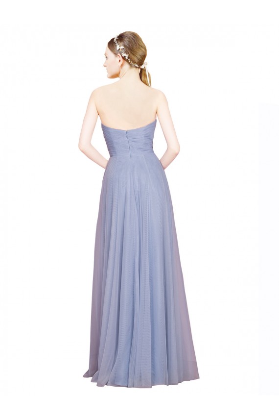 Tulle Low Back Long Sweetheart Light Sky Blue A-Line Formal Dress / Bridesmaid Dress Sudbury