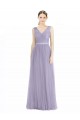 Tulle V-Back Long V-Neck Lilac A-Line Bridesmaid Dress Sudbury