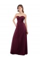 Tulle Low Back Long Sweetheart Burgundy A-Line Bridesmaid Dress Sudbury