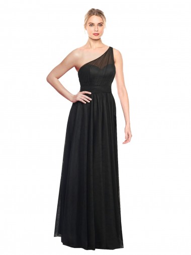 Tulle Long One Shoulder A-Line Bridesmaid Dress / Evening Dress Sudbury