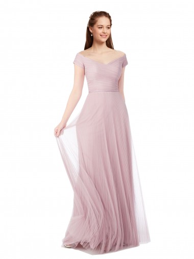 Tulle Long Off the Shoulder A-Line Bridesmaid Dress / Evening Dress Sudbury