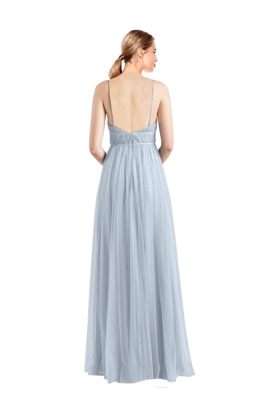 Tulle Open Back Long Spaghetti Straps A-Line Evening Dress / Bridesmaid Dress Sudbury