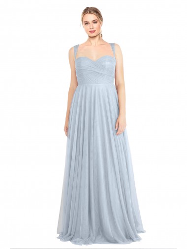 Tulle Long Spaghetti Straps A-Line Evening Gown / Bridesmaid Dress Sudbury