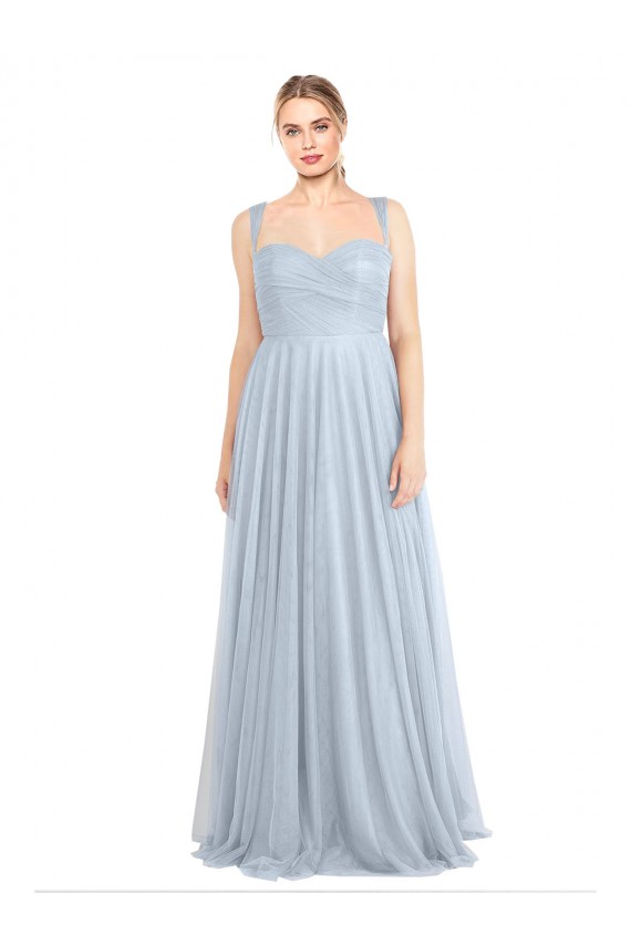 Tulle Long Spaghetti Straps A-Line Evening Gown / Bridesmaid Dress Sudbury