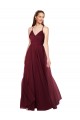 Tulle Keyhole Back Long Spaghetti Straps A-Line Bridesmaid Dress Sudbury