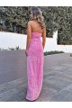 Velvet Sequin Long Halter Neck Sheath Prom Dress Sudbury