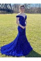 Velvet Sequin Sweep Train Off the Shoulder Sheath Prom Dress Sudbury