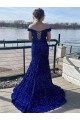 Velvet Sequin Sweep Train Off the Shoulder Sheath Prom Dress Sudbury