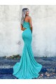 Velvet Sequin Sweep Train One Shoulder Mermaid Prom Dresses Sudbury