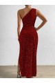 Velvet Sequin Long One Shoulder Sheath Prom Dress / Evening Dress Sudbury