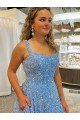 Velvet Sequin Court Train Scoop Neck A-Line Prom Dress / Evening Dress Sudbury