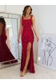Velvet Sequin Long Square Neck Sheath Prom Dress Sudbury