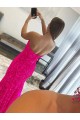 Velvet Sequin Sleeveless Strapless Fuchsia Sheath Prom Dress Sudbury