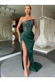 Velvet Sequin Sweep Train Strapless Sheath Prom Dress Sudbury