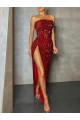 Velvet Sequin Long Strapless Sheath Prom Dress / Evening Dress Sudbury