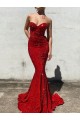 Velvet Sequin Court Train Sweetheart Mermaid Prom Dress / Evening Gown Sudbury