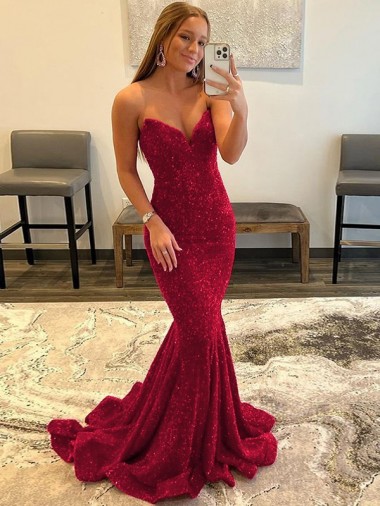 Velvet Sequin Sweep Train Sweetheart Sheath Prom Dress Sudbury