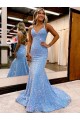 Velvet Sequin Sweep Train V-Neck Sheath Evening Gown Sudbury