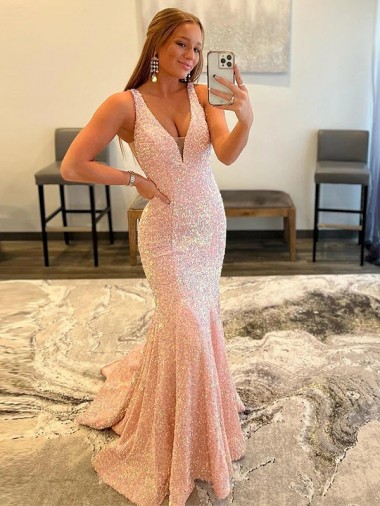 Velvet Sequin Sleeveless V-Neck Sheath Evening Dress Sudbury
