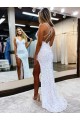 Velvet Sequin Long V-Neck Sheath Prom Dress / Evening Dress Sudbury
