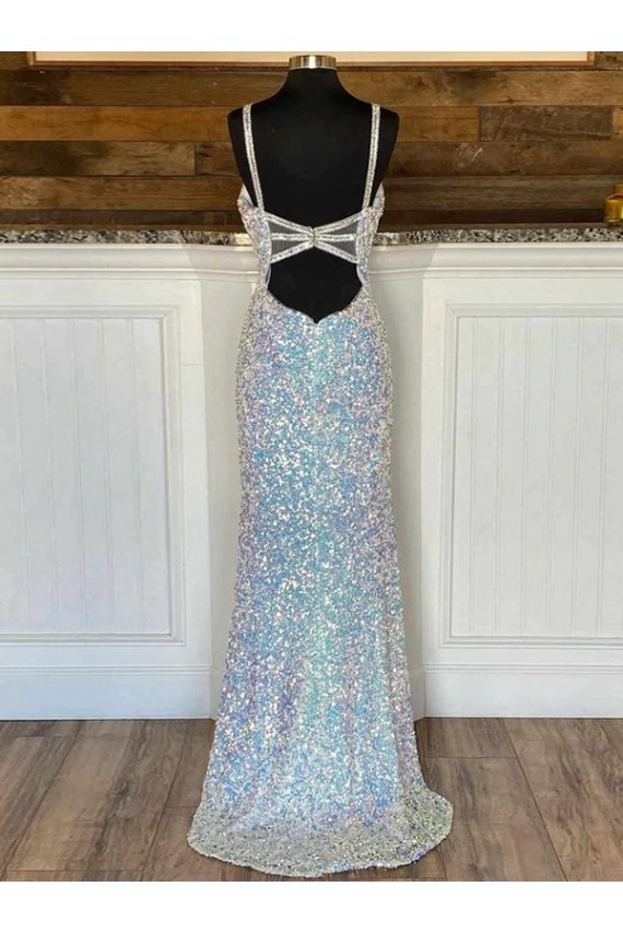 Velvet Sequin Sweep Train V-Neck Sheath Evening Gown / Prom Dress Sudbury