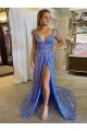 Velvet Sequin Court Train V-Neck A-Line Prom Dress / Evening Dress Sudbury