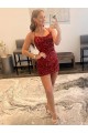 Velvet Sequin Short Spaghetti Straps Sheath Prom Dress / Evening Gown Sudbury