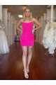 Velvet Sequin Short Spaghetti Straps Sheath Prom Dress Sudbury