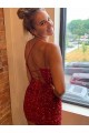 Velvet Sequin Short V-Neck Sheath Evening Gown Sudbury