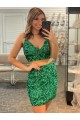 Velvet Sequin Short V-Neck Sheath Formal Dress Sudbury