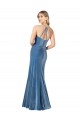 Stretch Velvet Criss Cross Back Long Spaghetti Straps Sheath Formal Evening Gown / Prom Dress / Bridesmaid Dress Sudbury