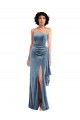 Stretch Velvet Low Back Long Strapless Sheath Formal Evening Gown / Prom Dress / Bridesmaid Dress Sudbury