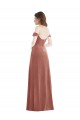 Stretch Velvet Long Off the Shoulder Cinnamon Rose A-Line Semi Formal Evening Dress / Prom Dress / Bridesmaid Dress Sudbury