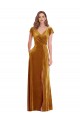 Stretch Velvet Long V-Neck Sheath Formal Evening Gown / Prom Dress / Bridesmaid Dress Sudbury