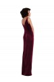 Stretch Velvet Long V-Neck Sheath Semi Formal Evening Dress / Prom Dress / Bridesmaid Dress Sudbury