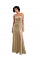 Stretch Velvet Low Back Long Square Neck A-Line Formal Evening Gown / Prom Dress / Bridesmaid Dress Sudbury