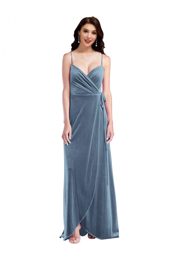 Stretch Velvet Low Back Long Sweetheart A-Line Semi Formal Evening Dress / Prom Dress / Bridesmaid Dress Sudbury