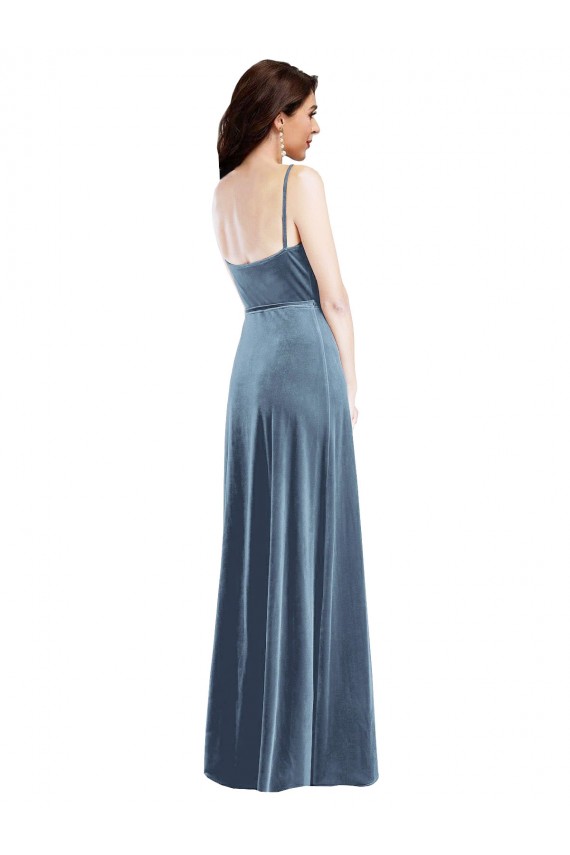 Stretch Velvet Low Back Long Sweetheart A-Line Semi Formal Evening Dress / Prom Dress / Bridesmaid Dress Sudbury