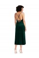 Stretch Velvet Criss Cross Open Back Midi Length Cowl Neck Sheath Black Tie Evening Gown / Prom Dress / Bridesmaid Dress Sudbury