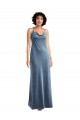Stretch Velvet V-Back Long Cowl Neck Sheath Bridesmaid Dress / Evening Dress Sudbury