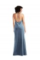 Stretch Velvet V-Back Long Cowl Neck Sheath Bridesmaid Dress / Evening Dress Sudbury