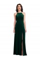 Stretch Velvet Long Halter Neck A-Line Semi Formal Evening Dress / Prom Dress / Bridesmaid Dress Sudbury