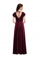 Stretch Velvet Long V-Neck A-Line Semi Formal Evening Dress / Prom Dress / Bridesmaid Dress Sudbury