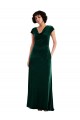 Stretch Velvet Long Cowl Neck A-Line Black Tie Evening Gown / Prom Dress / Bridesmaid Dress Sudbury