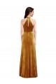 Stretch Velvet Keyhole Back Long Halter Neck Trumpet Semi Formal Evening Dress / Prom Dress / Bridesmaid Dress Sudbury