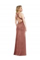 Stretch Velvet Criss Cross Open Back Long V-Neck A-Line Bridesmaid Dress / Evening Dress Sudbury