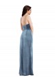Stretch Velvet Low Back Long Spaghetti Straps Trumpet Formal Evening Gown / Prom Dress / Bridesmaid Dress Sudbury
