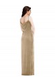 Stretch Velvet Long One Shoulder Champagne Sheath Black Tie Evening Gown / Prom Dress / Bridesmaid Dress Sudbury