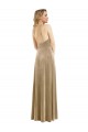 Stretch Velvet Open Back Long Halter Neck A-Line Semi Formal Evening Dress / Prom Dress / Bridesmaid Dress Sudbury