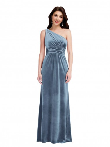 Stretch Velvet Long Off the Shoulder A-Line Bridesmaid Dress / Evening Dress Sudbury